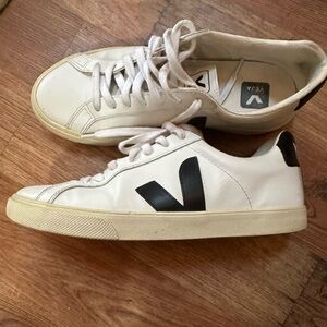 Veja Cream Sneakers with Black Logo